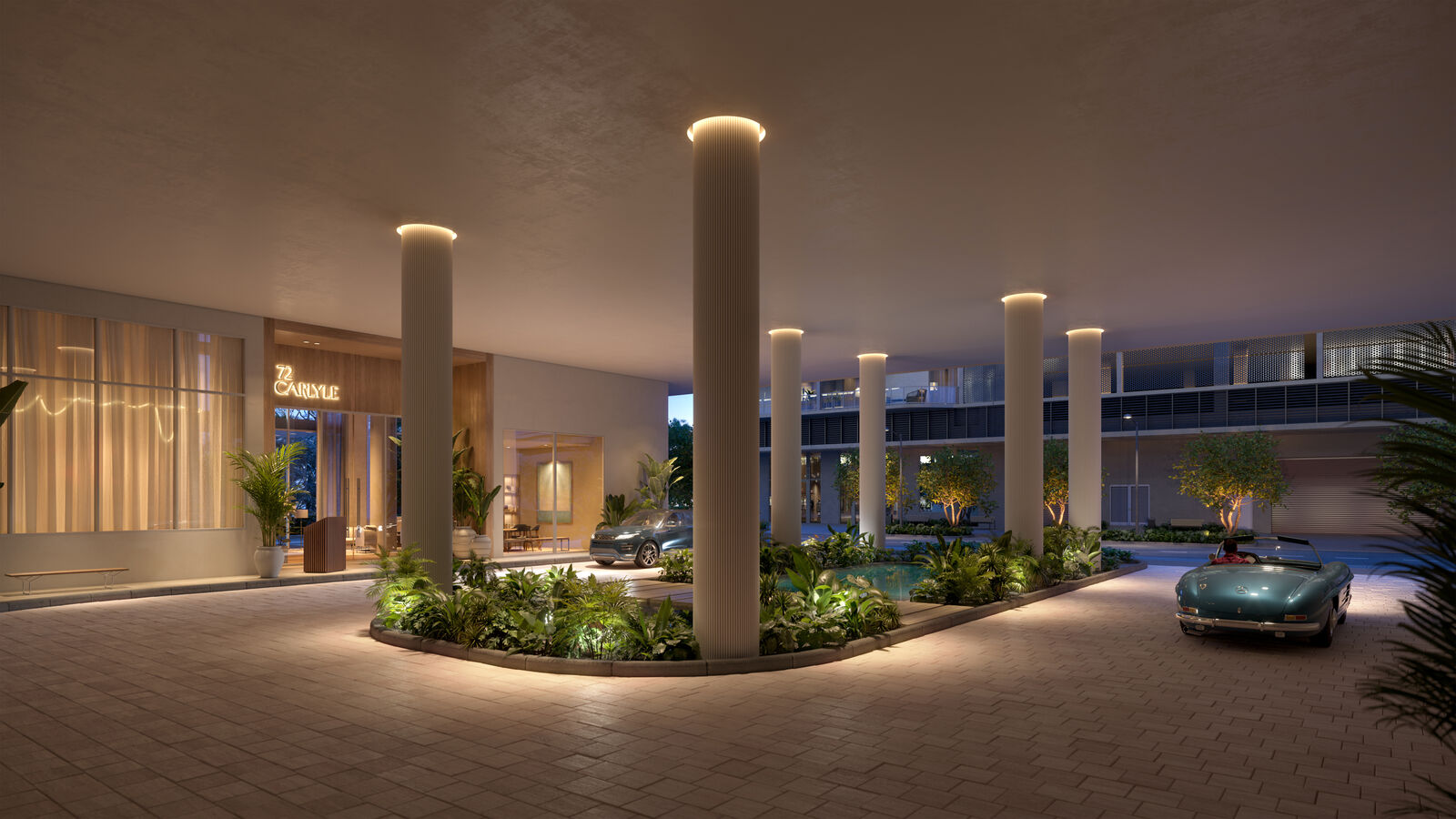 Porte cochere at 72 Carlyle, developer rendering
